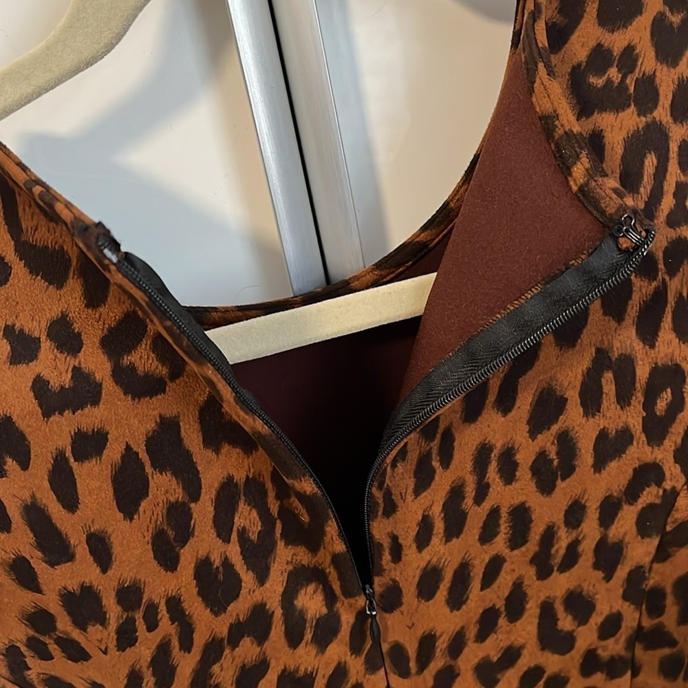 GUILLAUME NWOT Sleeveless Classic Leopard Print Fitted Tank Dress, Size S - Picture 9 of 12
